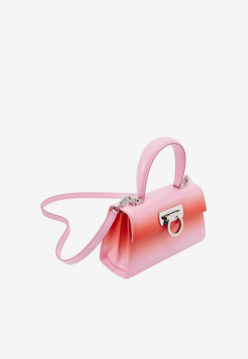 Salvatore Ferragamo Small Iconic Top Handle Bag in Calf Leather 212958 T HANDLE EW 763010 BUBBLE GUM Pink