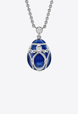 Fabergé Heritage Small Egg Pendant Necklace in 18-karat White Gold Blue 213FP1351