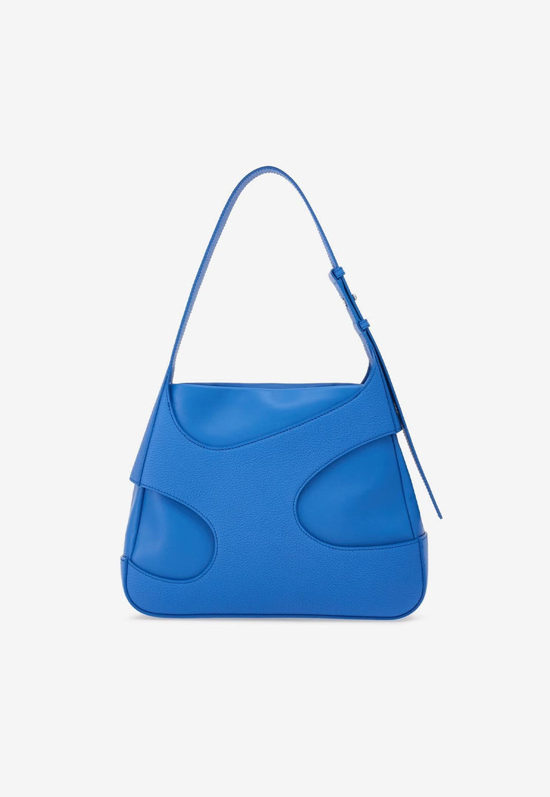 Salvatore Ferragamo Medium Leather Shoulder Bag with Cut-Outs Blue