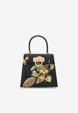 Salvatore Ferragamo Small Iconic Heritage-Print Top Handle Bag 214967 TOP HANDLE S 769967 ST G NERO