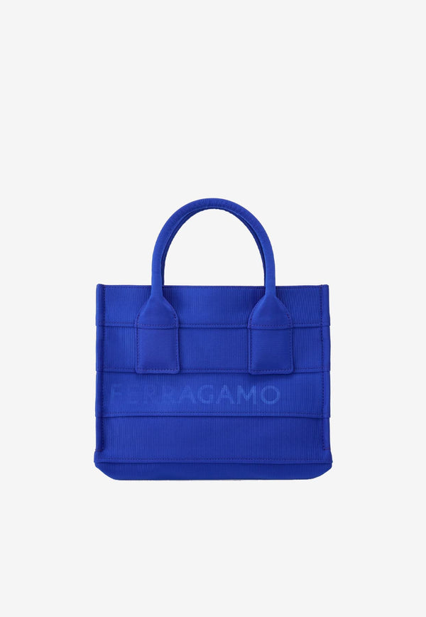 Salvatore Ferragamo Small Logo Tote Bag 214988 TOTE S BEACH 765807 LAPIS Blue