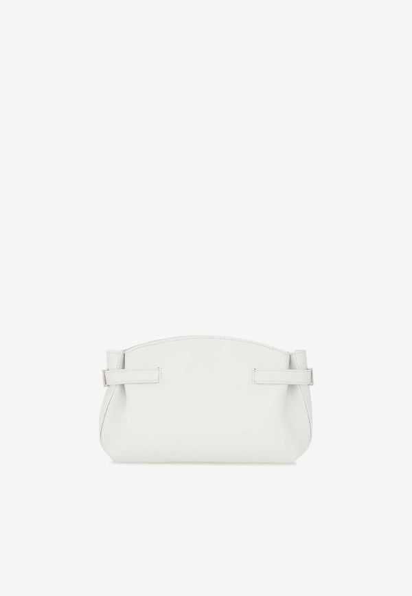 Salvatore Ferragamo Small Hug Leather Clutch Bag 215974 HUG POUCH S 768845 OPTIC WHITE