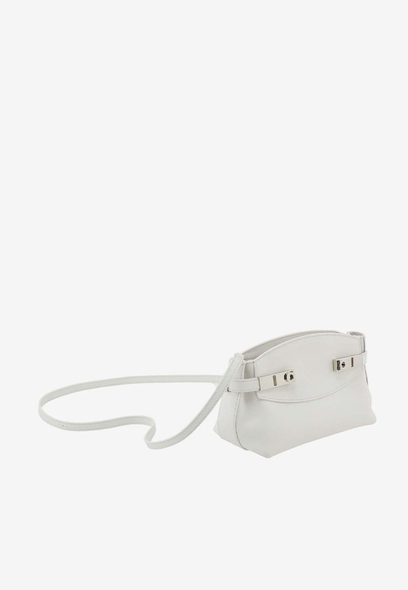 Salvatore Ferragamo Small Hug Leather Clutch Bag 215974 HUG POUCH S 768845 OPTIC WHITE