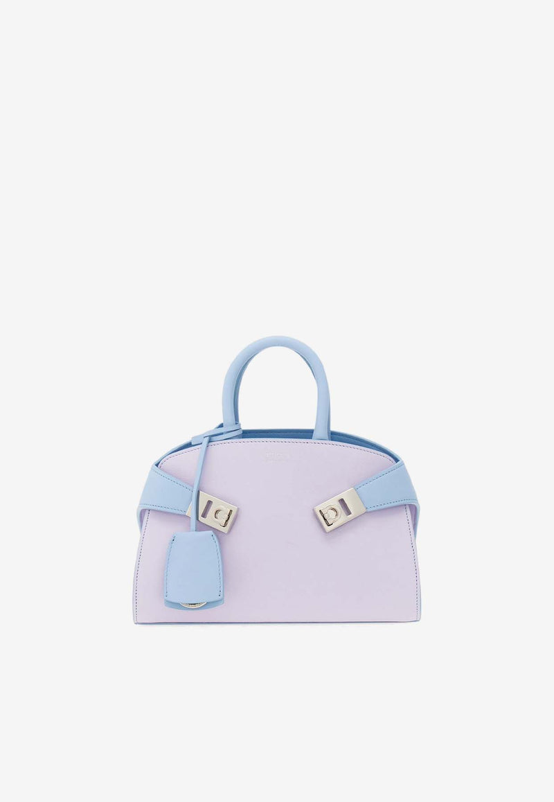 Salvatore Ferragamo Mini Hug Bi-Color Top Handle Bag Lavender 215975 HUG MINI 774668 NEW LAVANDER