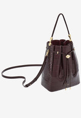 Salvatore Ferragamo Medium Leather Bucket Bag 215981 D DRAW M 770453 DARK BAROLO