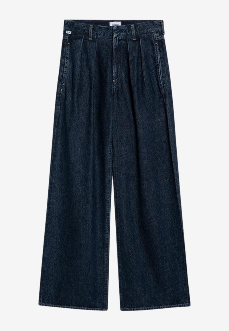 Citizens Of Humanity Pleated Wide-Leg Jeans Blue 2160B3028/Q_CITIZ-EDE