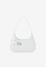 Salvatore Ferragamo Medium Hug Leather Clutch Bag 216295 ARCHIVE SH S 768596 OPTIC WHITE