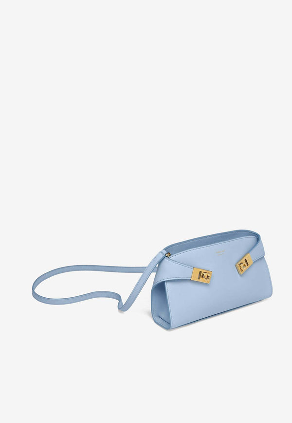 Salvatore Ferragamo Hug Calf Leather Crossbody Bag Sky Blue 218964 HUG CB E/W 774621 SKY BLUE