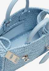 Salvatore Ferragamo Mini Hug Woven-Raffia Top Handle Bag Sky Blue 219397 HUG MINI 774169 SKY BLUE