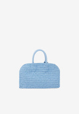 Salvatore Ferragamo Mini Hug Woven-Raffia Top Handle Bag Sky Blue 219397 HUG MINI 774169 SKY BLUE