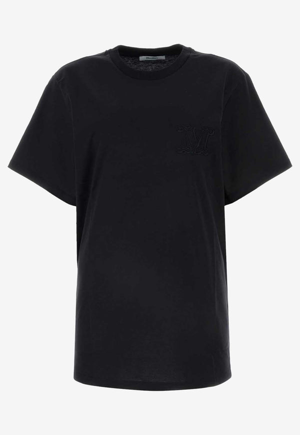 Max Mara Mango Embroidered Logo T-shirt Black 21946021600_000_002