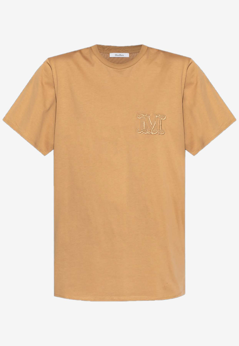 Max Mara Mango Embroidered Logo T-shirt Camel 21946021600_000_003