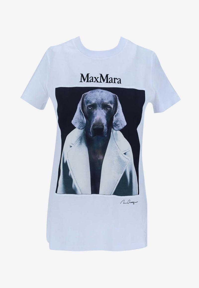 Max Mara Cipria Graphic Print T-shirt White  21946071600_000_013