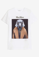 Max Mara Cipria Graphic Print Jersey T-shirt White 21946071600_000_016