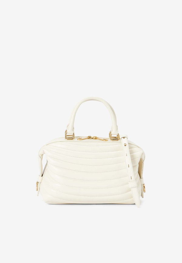 Salvatore Ferragamo Small Mat Quilted Leather Shoulder Bag Cream 219477 MAT BB S 776661 MASCARPONE