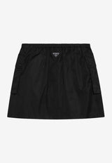 Prada Logo-Plaque Re-Nylon Mini Skirt 21H002OOO1WQ8/Q_PRADA-F0002