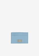 Salvatore Ferragamo Gancini Hammered Leather Cardholder Sky Blue 220007 201 774990 SKY BLUE