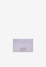 Salvatore Ferragamo Gancini Hammered Leather Cardholder Lavender 220007 201 774991 NEW LAVANDER