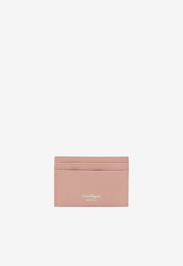 Salvatore Ferragamo Gancini Hammered Leather Cardholder Pink 220007 201 774992 ROSE