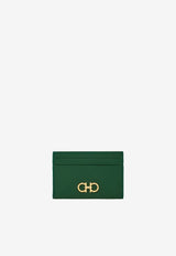 Salvatore Ferragamo Gancini Leather Cardholder Green 220007 201 779141 FOREST GREEN