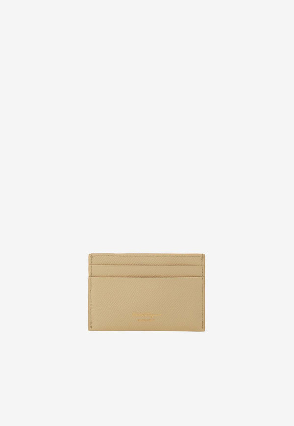 Salvatore Ferragamo Gancini Leather Cardholder Beige 220007 201 779465 STONE