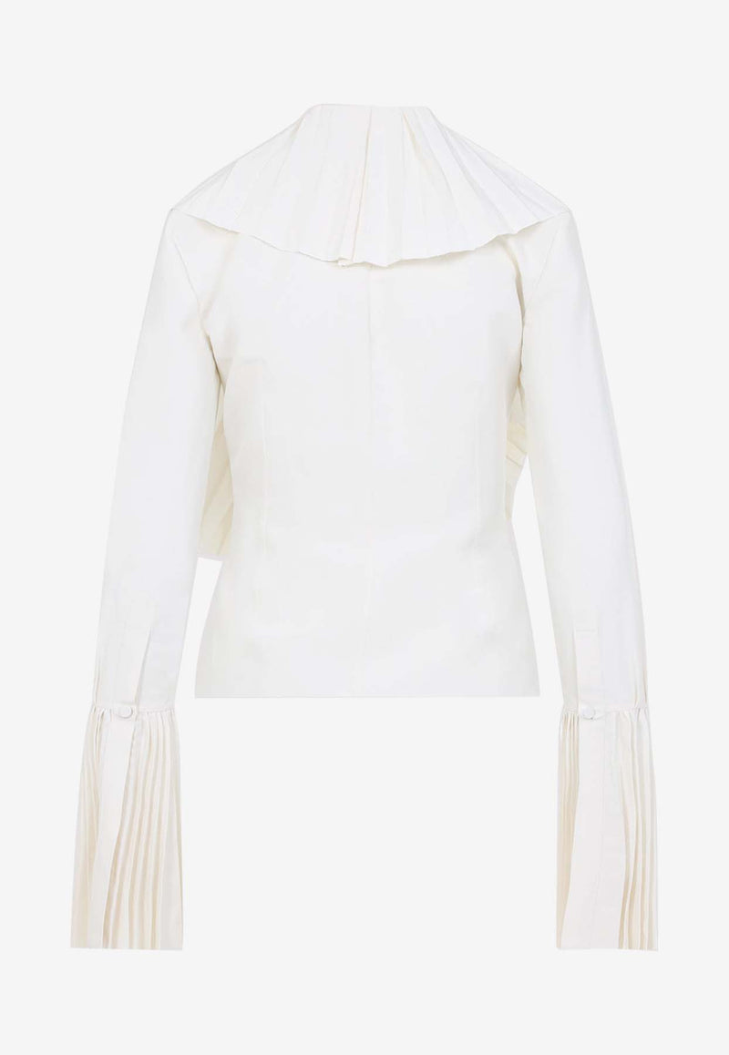 Plissé Long-Sleeved Blouse