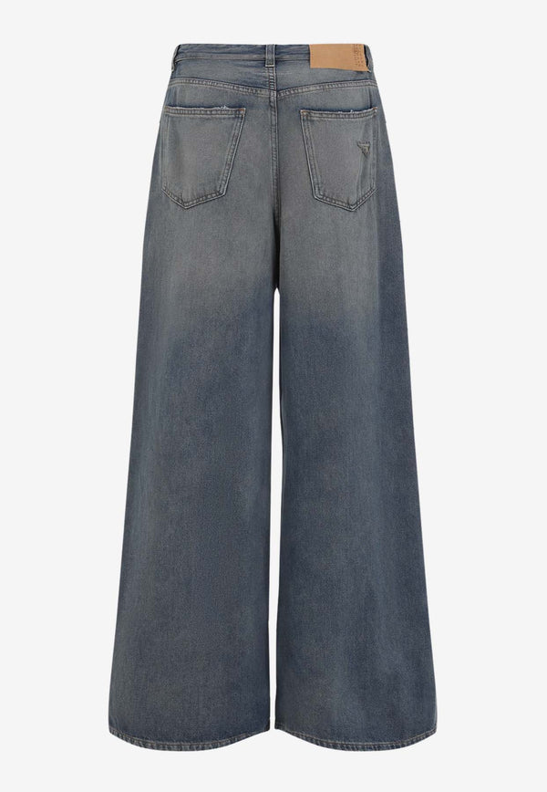 Drawstring Wide-Leg Jeans