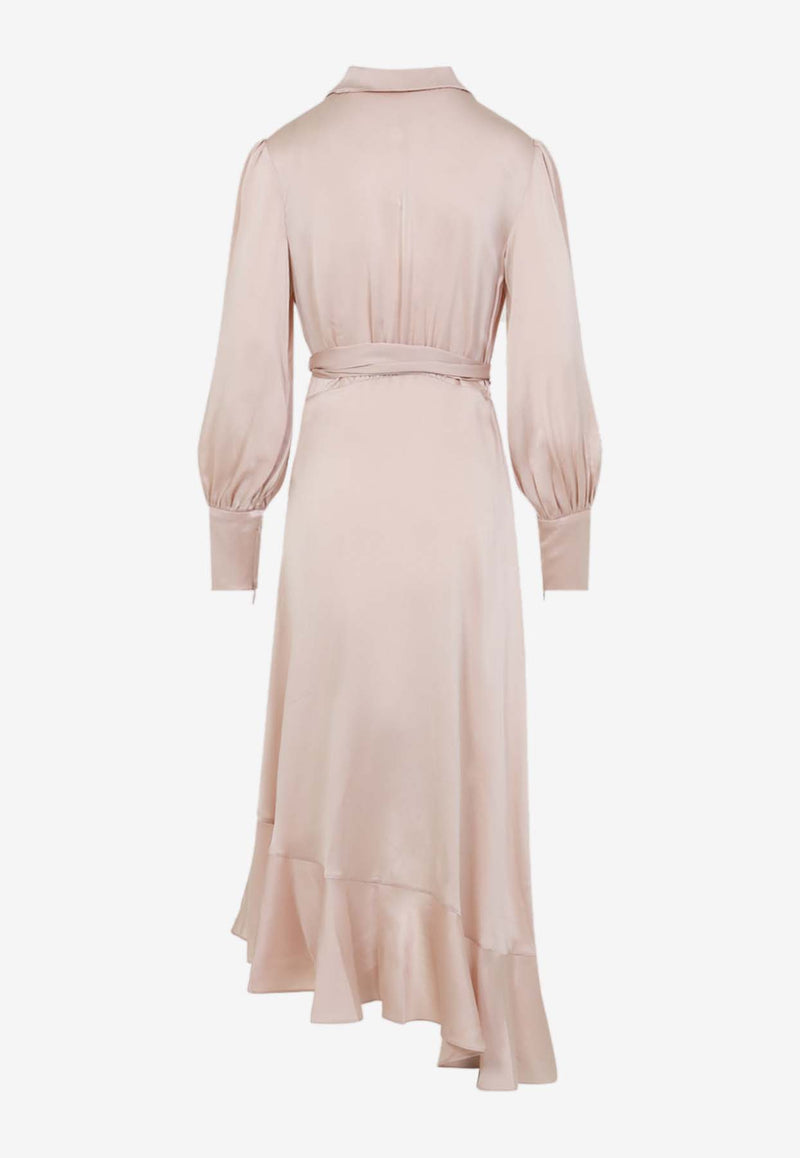 Silk Midi Wrap Dress