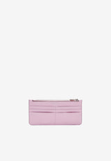 Salvatore Ferragamo Gancini Zipped Leather Cardholder 220404 PORTA CC 762966 BUBBLE GUM Pink