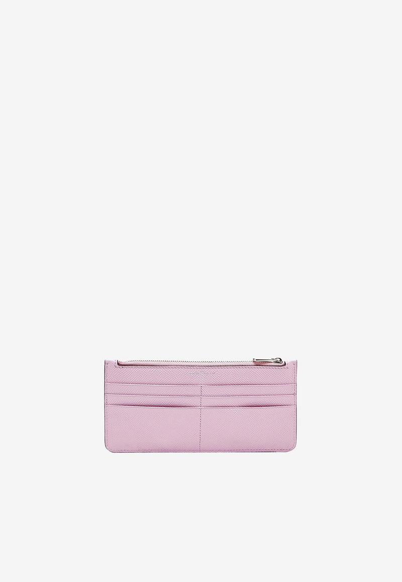 Salvatore Ferragamo Gancini Zipped Leather Cardholder 220404 PORTA CC 762966 BUBBLE GUM Pink