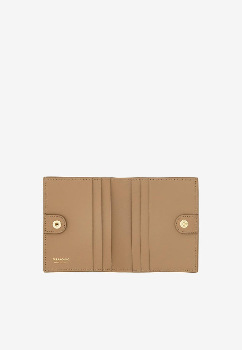 Salvatore Ferragamo Gancini Compact Wallet 220434 FRENCH 763020 BEIGE Beige