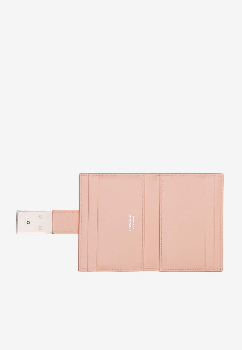 Salvatore Ferragamo Hug Leather Cardholder 220552 PORTACARTE 770884 NYLUND PINK