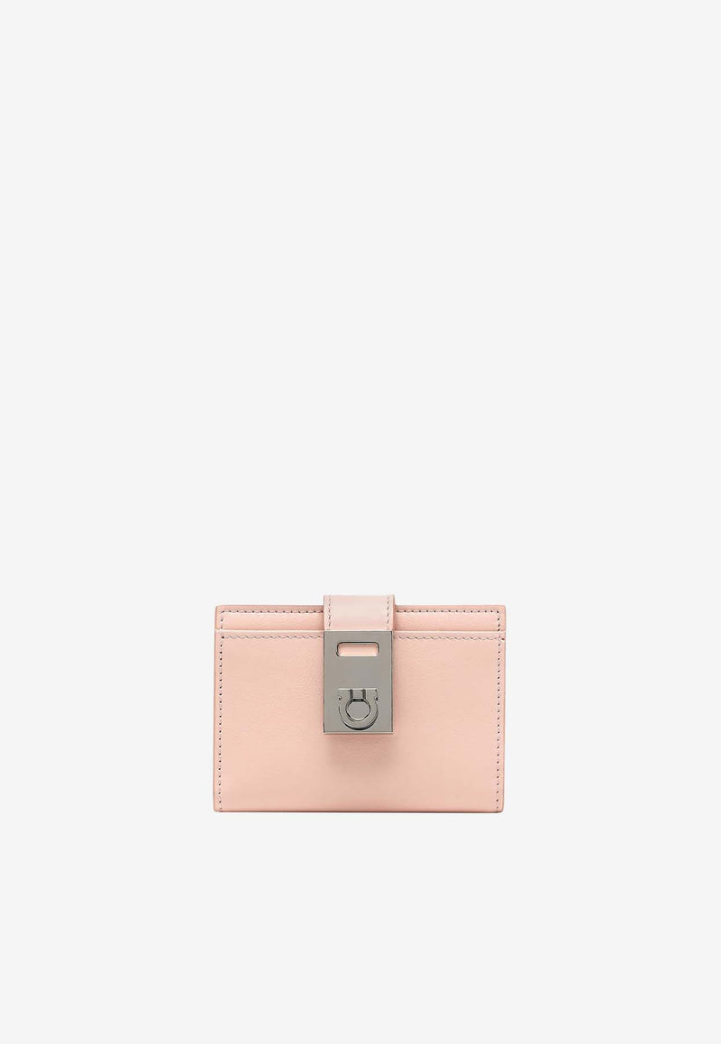 Salvatore Ferragamo Hug Leather Cardholder 220552 PORTACARTE 770884 NYLUND PINK