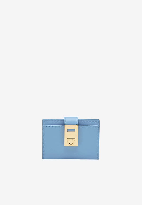 Salvatore Ferragamo Portacarte Hug Leather Cardholder Sky Blue 220552 PORTACARTE 775124 SKY BLUE