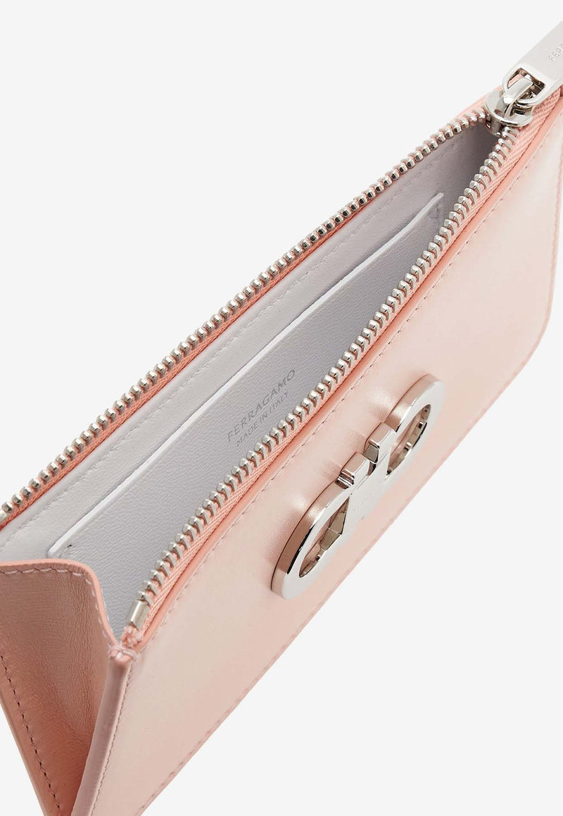 Salvatore Ferragamo Gancini Leather Cardholder 220629 PORTA CARTE 770768 NYLUND PINK