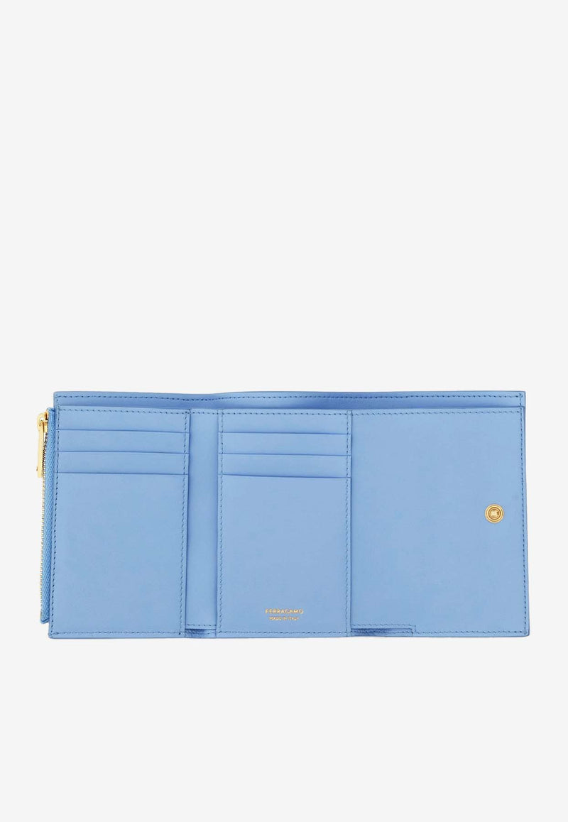 Salvatore Ferragamo French Hug Wallet in Calf Leather Sky Blue 220630 FRENCH 775120 SKY BLUE