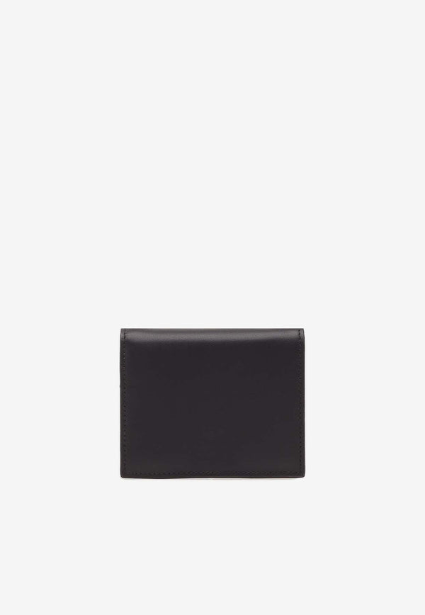 Salvatore Ferragamo Logo Stamp Compact Wallet in Calf Leather Black 220699 154 775326 NERO