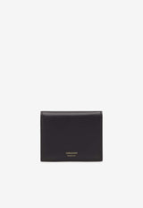 Salvatore Ferragamo Logo Stamp Compact Wallet in Calf Leather Black 220699 154 775326 NERO