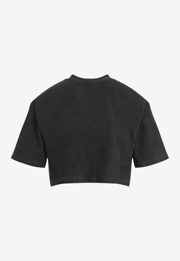 Logo Ribbed Crop T-shirt