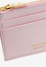 Salvatore Ferragamo Leather Cardholder with Keychain Pink 220868 PORTA CARTE 779954 COTTON CANDY