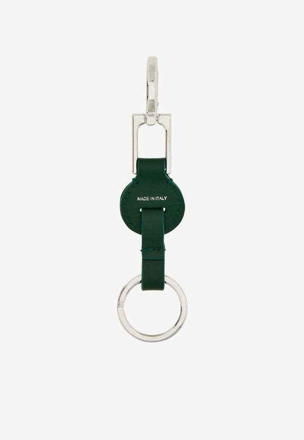 Salvatore Ferragamo Gancini Leather Key Holder Forest Green 220869 PORTACHIAVI 780025 FOREST GREEN