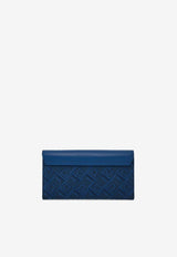 Salvatore Ferragamo Calfskin and Jacquard Fabric Wallet with Chain Teal 220879 WALLET ONC 779866 TEAL BLUE