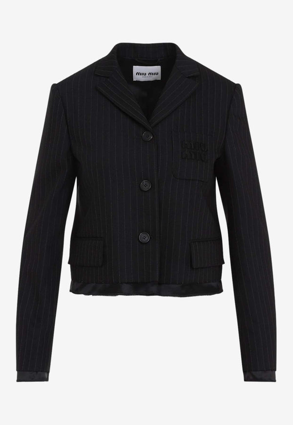 Pinstripe Wool Blazer