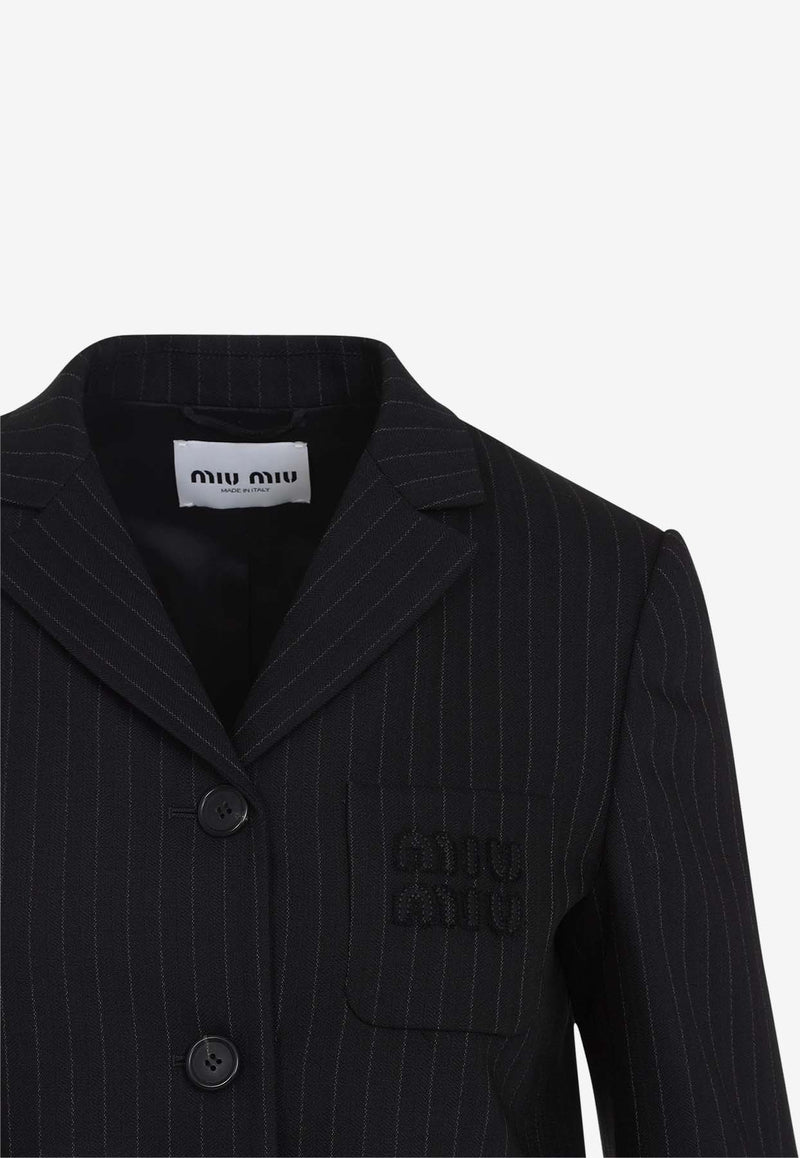 Pinstripe Wool Blazer