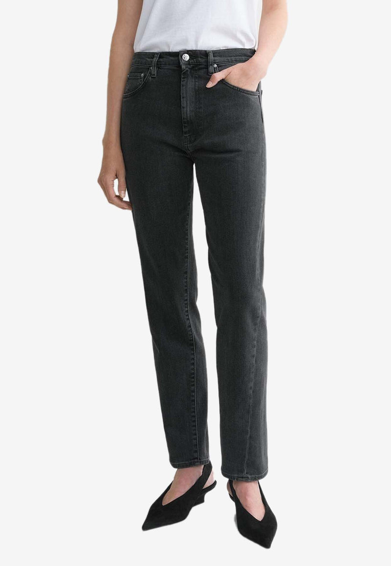 Toteme Washed Straight-Leg Jeans Gray 222-232-743GREY