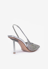 Le Silla Gilda 80 Crystal Mesh Slingback Pumps Silver 2299U080P1PPCAZ 985