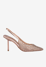 Le Silla Gilda 80 Crystal Mesh Slingback Pumps Rose Gold 2299U080P1PPROSE GOLD