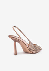 Le Silla Gilda 80 Crystal Mesh Slingback Pumps Rose Gold 2299U080P1PPROSE GOLD