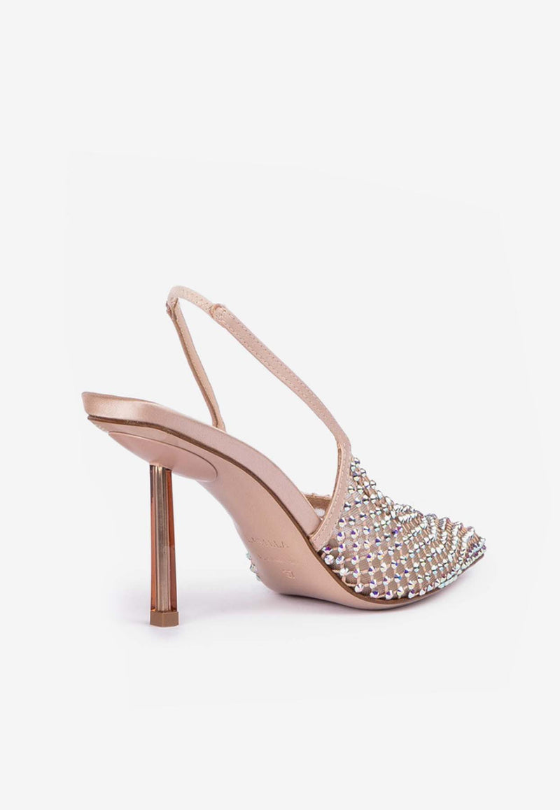 Le Silla Gilda 80 Crystal-Embellished Slingback  2299U080P1PPSAS 158