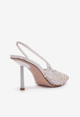 Le Silla Gilda 80 Crystal-Embellished Slingback 2299U080P1PPSAS 200